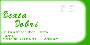 beata dobri business card
